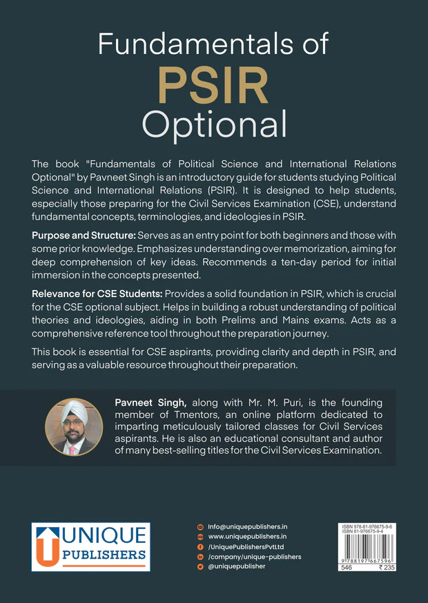 Fundamentals of PSIR Optional by Pavneet Singh | Self-Instruction Manual for Political Science Optional | UPSC CSE Mains - Image 2
