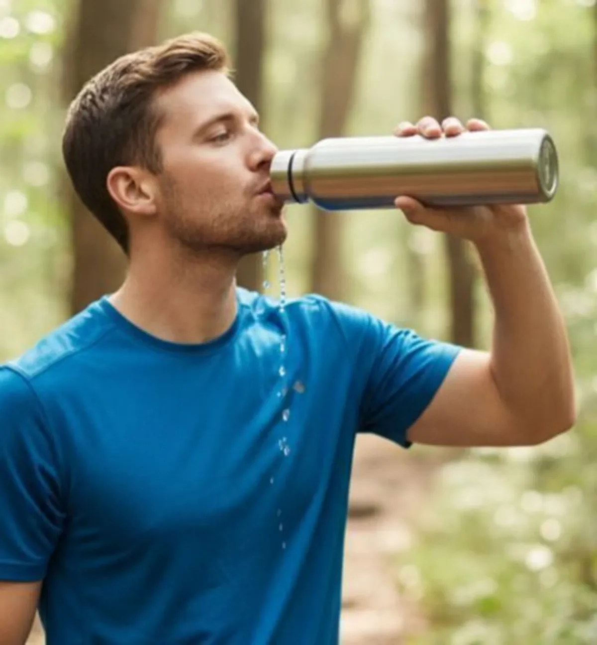 CoolTon EasyCarry – 1000ml Stainless Steel Water Bottle with Carry Strap (Silver) - Image 4
